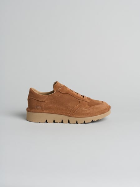 P005 slip-on donna wave Panchic in camoscio foderato in microfibra cognac