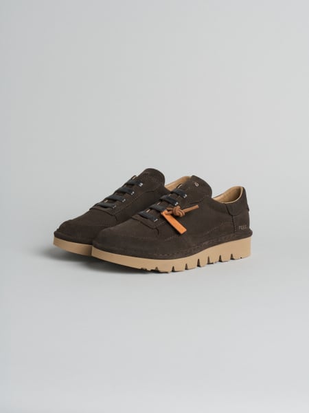 P005 slip-on donna wave Panchic in camoscio foderato in microfibra caffè