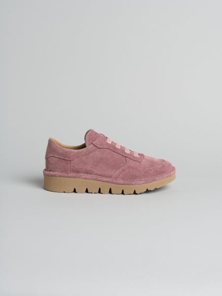 P005 slip-on donna wave Panchic in camoscio foderato in microfibra brownrose
