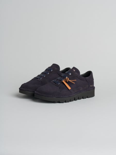 P005 slip-on donna wave Panchic in camoscio foderato in microfibra blu space