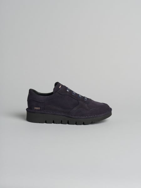 P005 slip-on donna wave Panchic in camoscio foderato in microfibra blu space