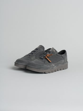 P005 slip-on donna wave Panchic in camoscio foderato in microfibra antracite