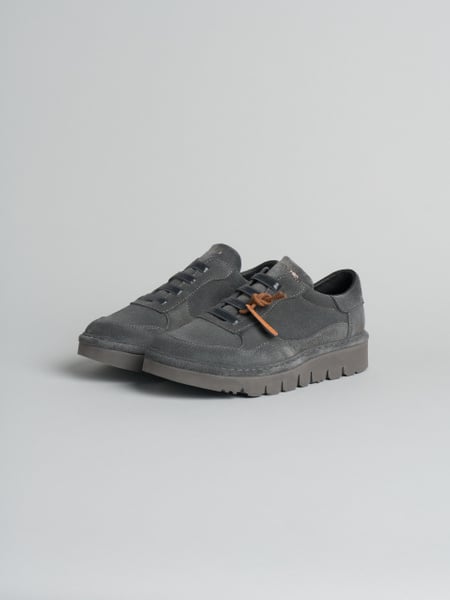 P005 slip-on donna wave Panchic in camoscio foderato in microfibra antracite