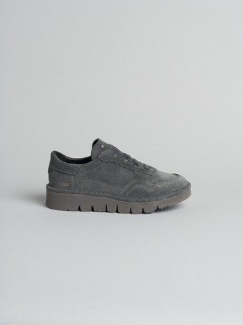 P005 slip-on donna wave Panchic in camoscio foderato in microfibra antracite