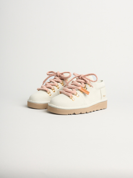 P007 scarpa allacciata donna clay Panchic in nabuk foderata in microfibra avorio