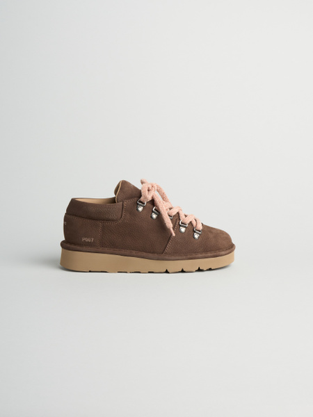 P007 scarpa allacciata donna clay Panchic in nabuk foderata in microfibra caffè