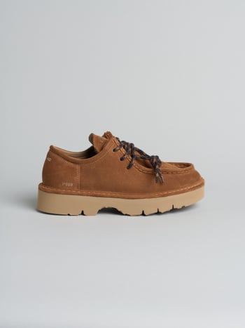 P009 scarpa allacciata uomo dune Panchic in camoscio foderata in microfibra cognac