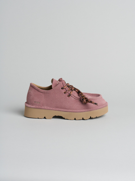 P009 scarpa allacciata donna dune Panchic in camoscio foderata in microfibra brownrose