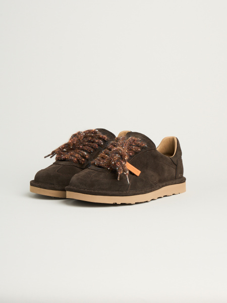 P011 scarpa allacciata uomo aura Panchic in camoscio foderata in microfibra caffè