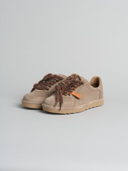P011 scarpa allacciata donna aura Panchic in camoscio foderata in microfibra noce