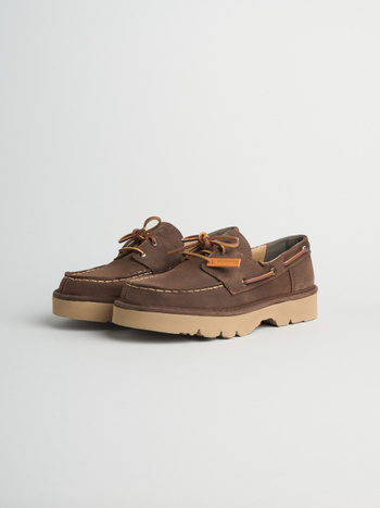 P019 reef- herren schnürschuhe Panchic aus hydro waxedaus wildleder mit mikrofaserfutter kaffee