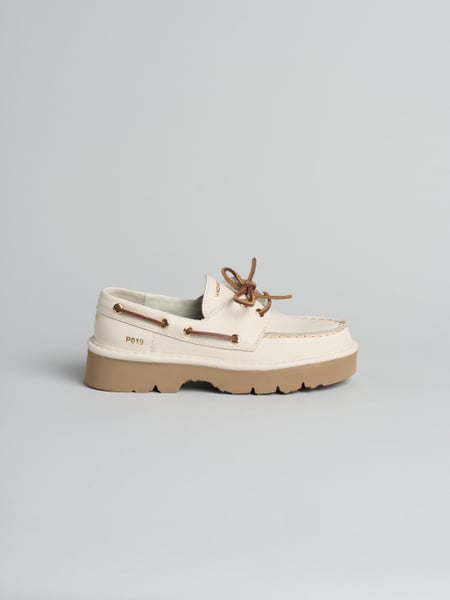P019 scarpa allacciata donna reef Panchic in pelle foderata in microfibra avorio