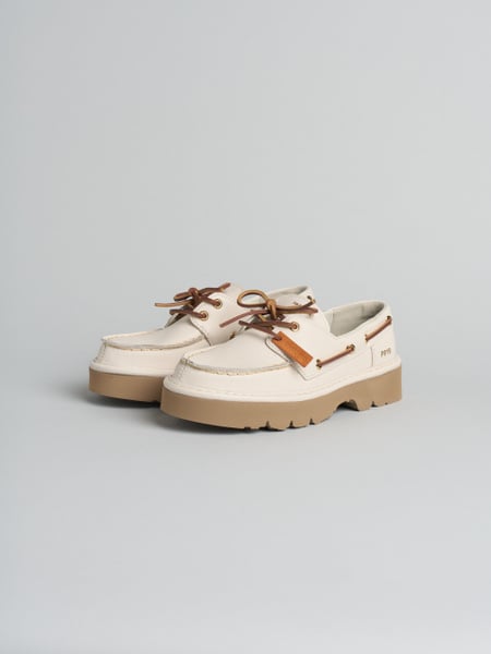 P019 scarpa allacciata donna reef Panchic in pelle foderata in microfibra avorio