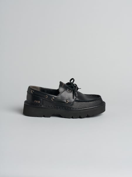 P019 scarpa allacciata donna reef Panchic in pelle foderata in microfibra nero