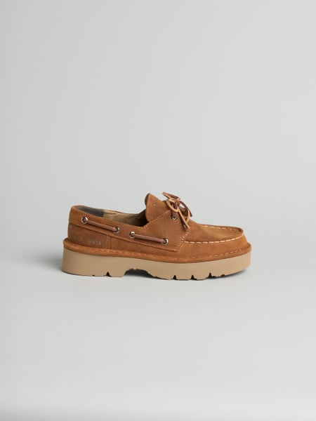 P019 scarpa allacciata donna reef Panchic in camoscio cerato foderata in microfibra cognac