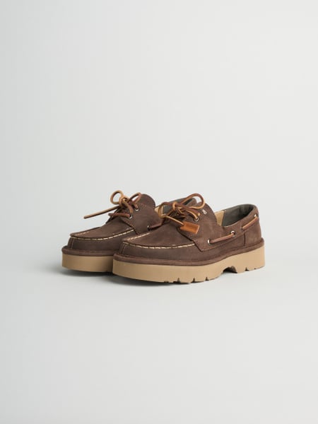 P019 scarpa allacciata donna reef Panchic in camoscio cerato foderata in microfibra caffè