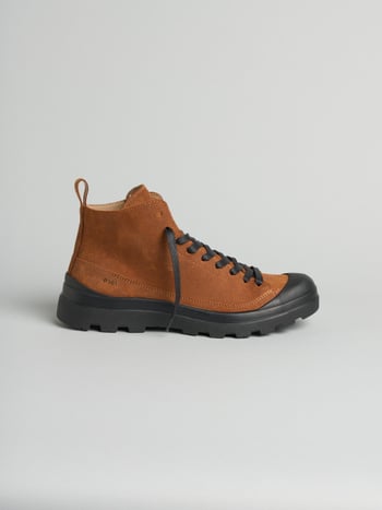 P301 polacchino uomo edge Panchic in camoscio cerato foderato in microfibra cognac