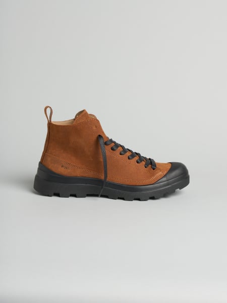 P301 polacchino uomo edge Panchic in camoscio cerato foderato in microfibra cognac