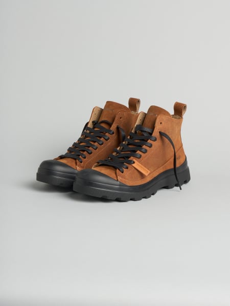 P301 polacchino uomo edge Panchic in camoscio cerato foderato in microfibra cognac