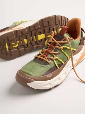 P503 rail- herren sneaker mehrfarbiger stoff olive-braun Panchic