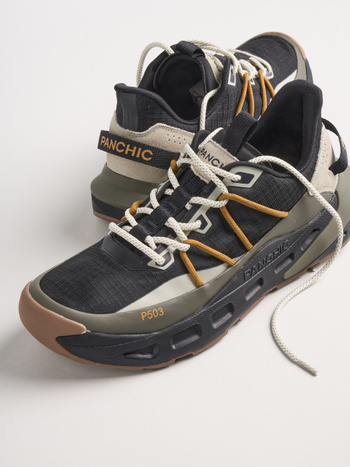 P503 rail- herren sneaker mehrfarbiger stoff schwarz-olive Panchic