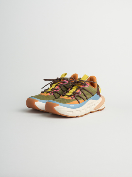 P503 sneaker donna rail Panchic in tessuto multicolor verde granito-azzurro