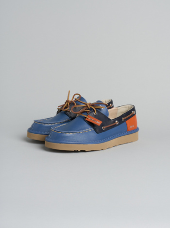 P019 scarpa allacciata uomo Panchic in pelle navy-space blue