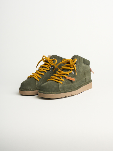 P007 polacchino uomo clay Panchic in camoscio foderato in microfibra verde militare