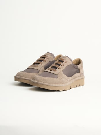P005 slip-on uomo wave Panchic in nylon e camoscio noce