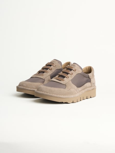 P005 slip-on uomo wave Panchic in nylon e camoscio noce