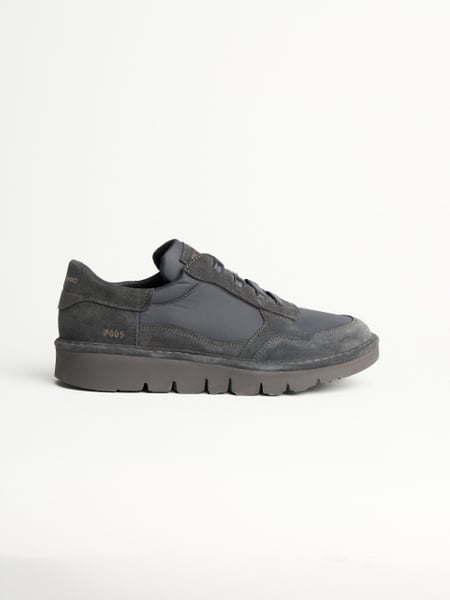P005 slip-on uomo wave Panchic in nylon e camoscio antracite