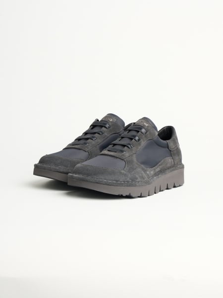 P005 slip-on uomo wave Panchic in nylon e camoscio antracite