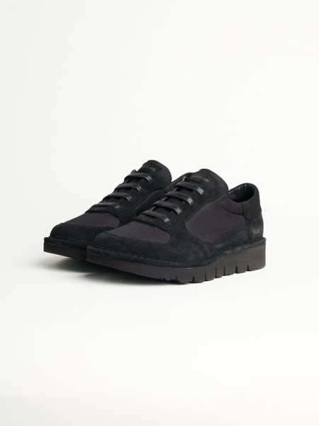 P005 slip-on uomo wave Panchic in nylon e camoscio nero