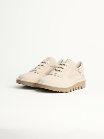 P005 wave- damen slipper Panchic aus nylon und wildleder elfenbein