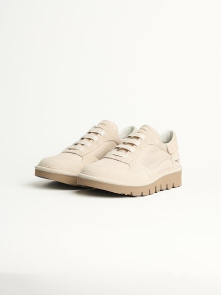 P005 slip-on donna wave Panchic in nylon e camoscio avorio