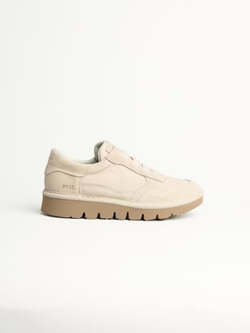 P005 wave- damen slipper Panchic aus nylon und wildleder elfenbein