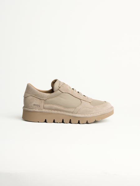 P005 slip-on donna wave Panchic in nylon e camoscio tortora